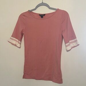 Ralph Lauren Pink Ruffle Sleeve Top